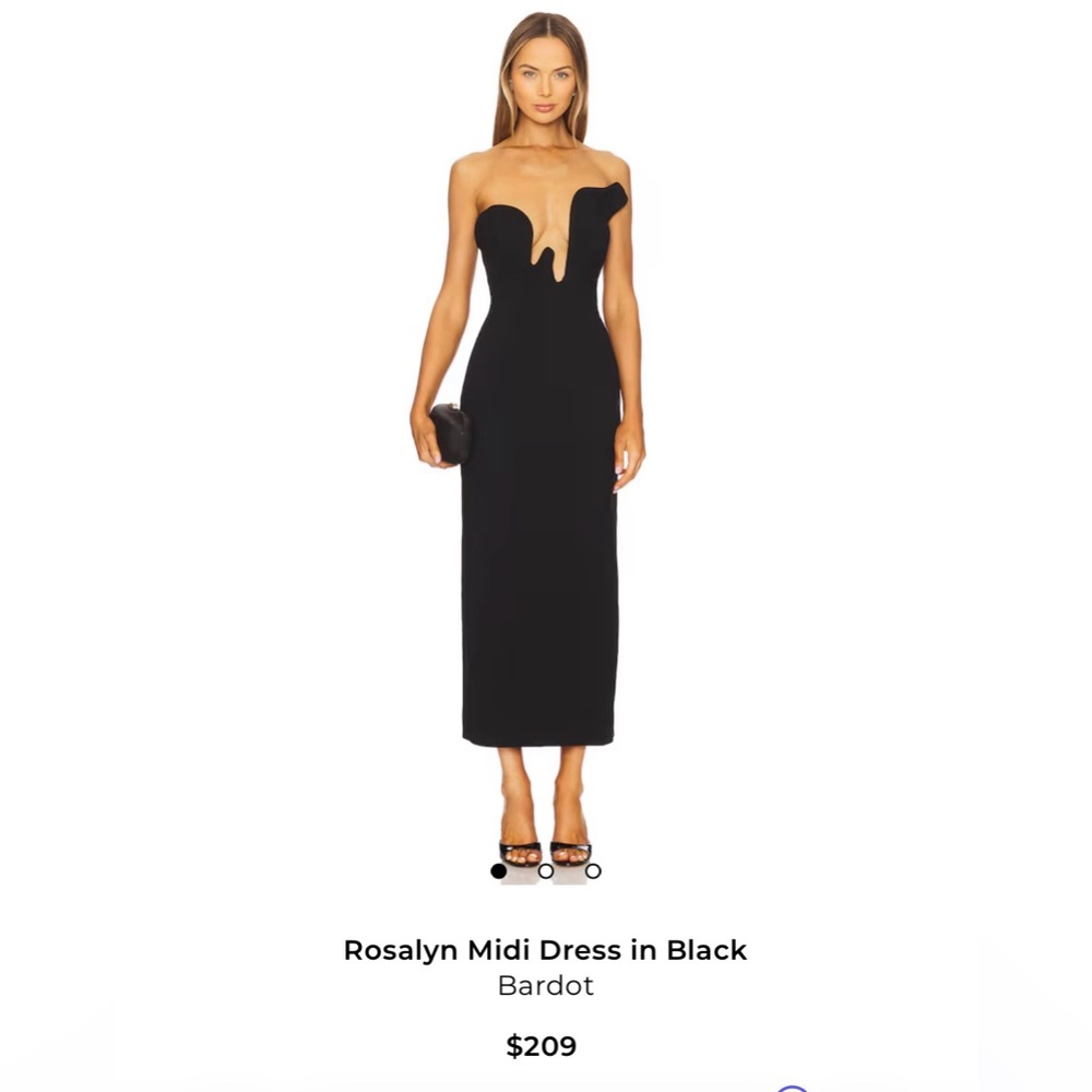Elegant Black Strapless Midi Dress